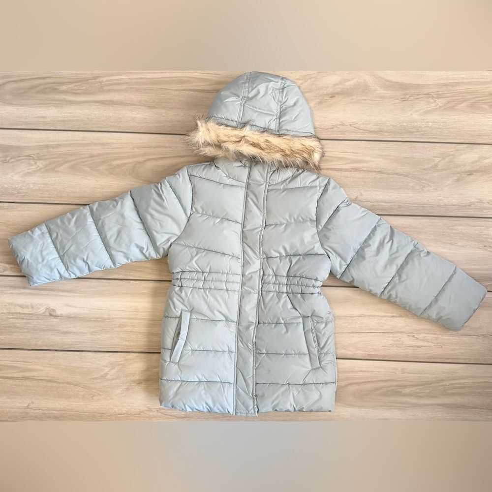 The Children’s Place Heavyweight Faux Fur Lined Puffer Jacket Blue Medium NWT - Picture 4 of 12